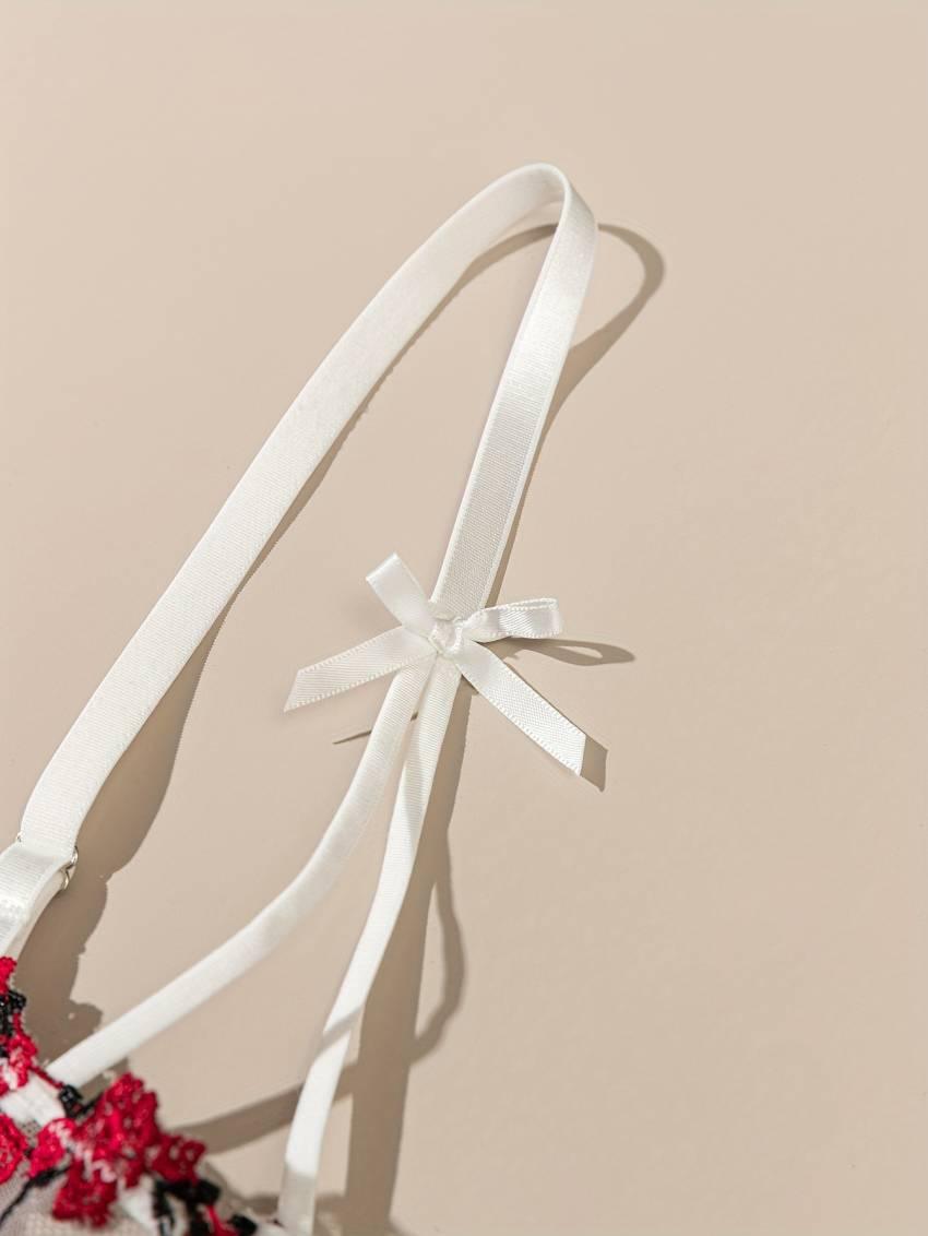 Floral embroidered bra set, mesh unlined bra and mesh panties - Image 32