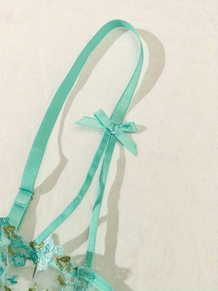 Floral embroidered bra set, mesh unlined bra and mesh panties - Image 26