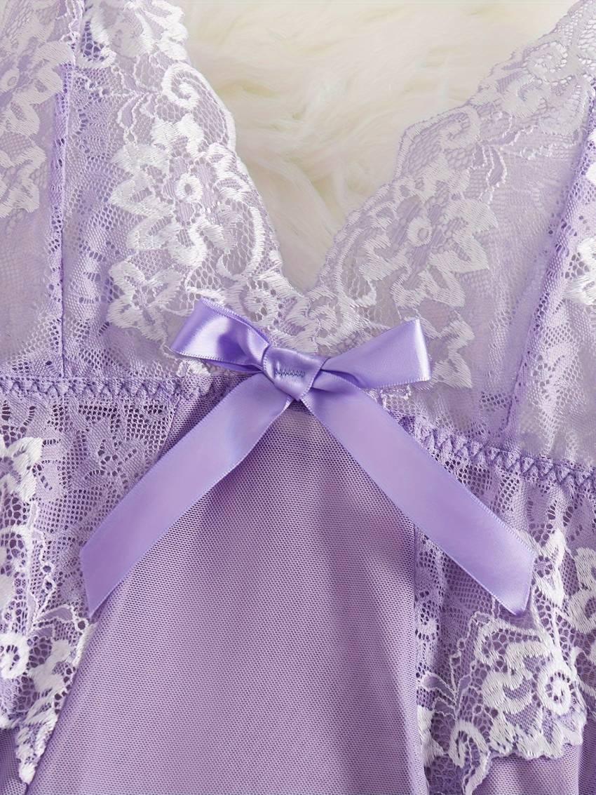 Sexy Deep V Open Back Lace Nightdress - Women's Nightwear & Dresses - Image 40